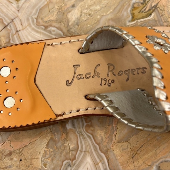 NWOT Jack Rogers Orange & Gold Sandals, Size 6 - Picture 4 of 5